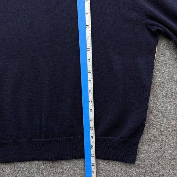 J Crew Sweater Womens XL Blue Jackie Cardigan Argyle Merino Wool Lightweight NWT - Picture 10 of 11